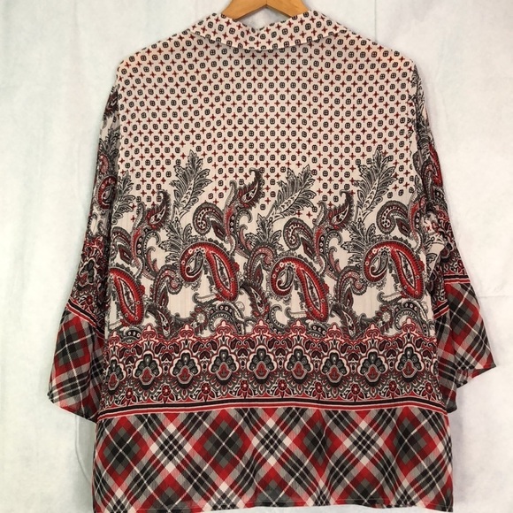 Lane Bryant Plus 3/4 Sleeve Collar V-neckline Button Up Chiffon Top Size 18/20 - Picture 6 of 10